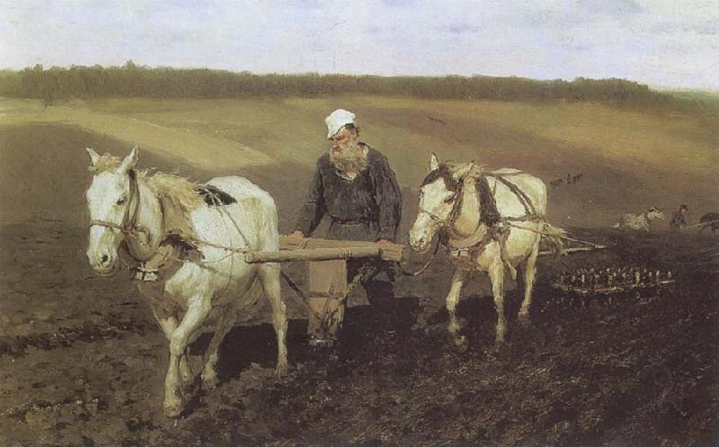  A Ploughman,Leo Tolstoy Ploughing